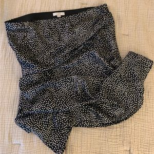 NWOT | LOFT Satin Style Polka Dot Midi Skirt